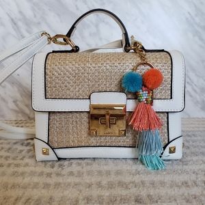 Aldo white ratan bag